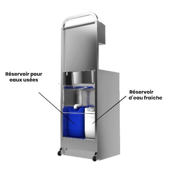 Lave-mains mobile autonome en acier inoxydable | HWBB43_2