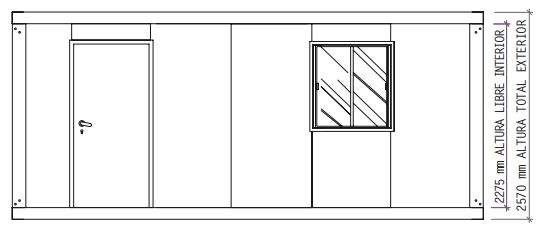 AIS-3 - constructions modulaires - Panelais - Dimensions 5840x2350 mm - Superficie 13,72 m² - Équipements inclus_2