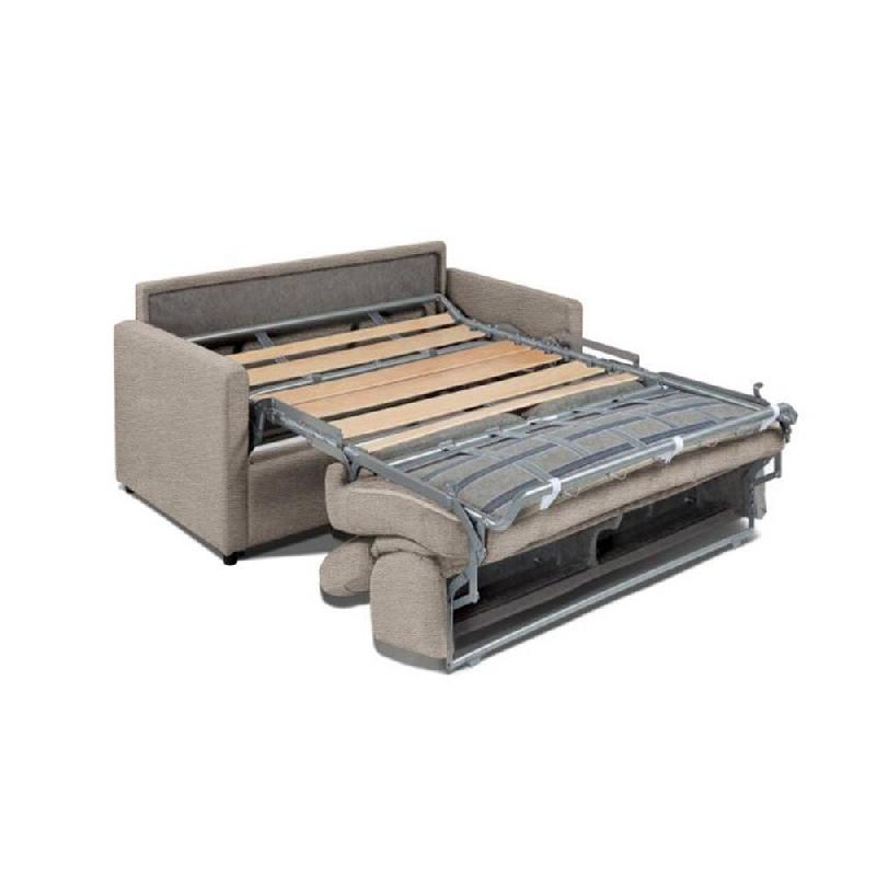 Canapé convertible Nordic - Matelas 16 cm - Système express - Sommier à lattes 120 cm - Tweed gris clair - RENATONISI_2