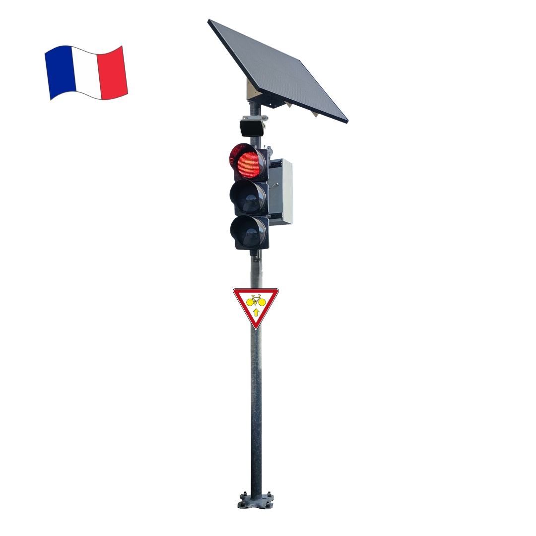 Feu récompense tricolore - Alimentation solaire autonome - Feu intelligent pour réguler la vitesse_2