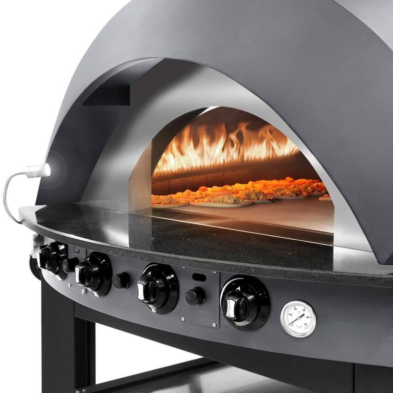 Four à pizza à gaz gris sur support - 11 pizzas Ø 25 cm | Ggm_2