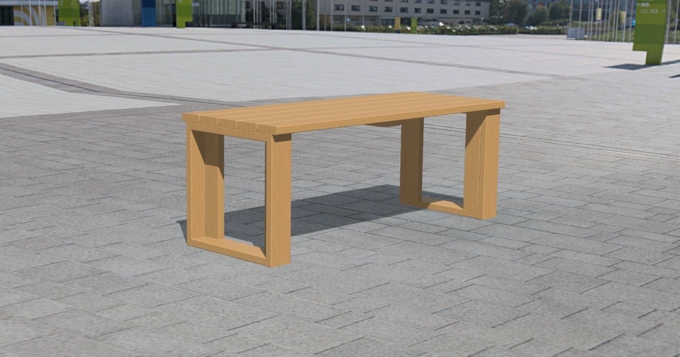 Table de pique-nique avec ou sans banc - Bois Classe IV ou plastique recyclé - Référence MUB23 - Longueur 2m, version PMR en option_2