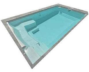Petite piscine en coque -10 m2 - 2 places assises, 1 allongée - 4,40 x 2,24 x H 1,25 m - Couleurs variées_2