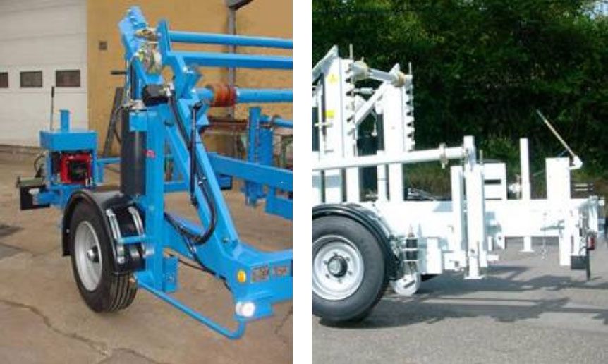 Remorque polyvalente pour tourets de diamètre 1200 à 3200 mm