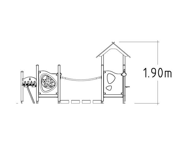 Structure multi-jeux 3 à 5 ans - UniMini Boren 8098205 - Hags - Jaune/Bleu avec fondation à enterrer_2