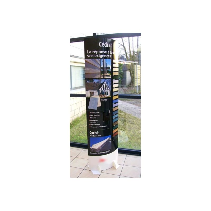 Totem en carton elliptique Bikom - 60x190 cm - pliable avec pieds en Akilux et options personnalisables (PLV)_2