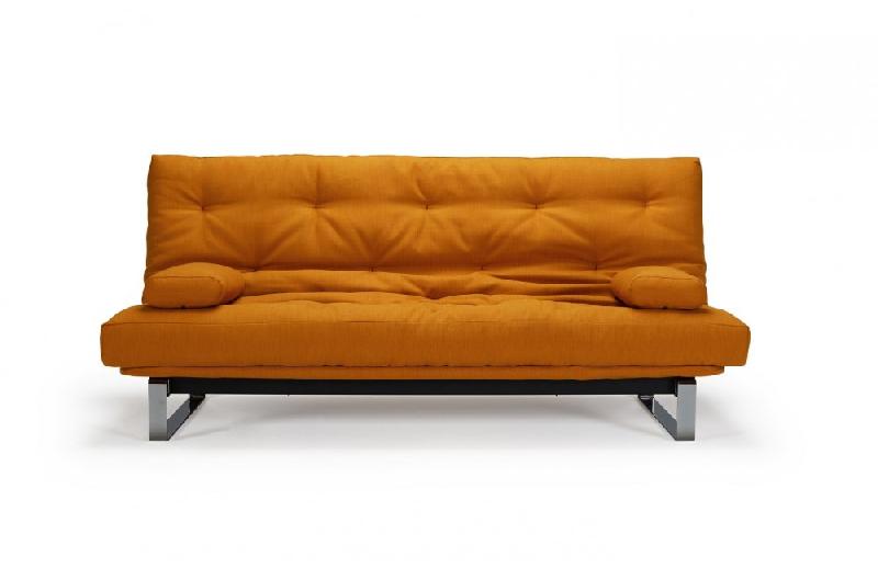 Innovation Living - Canapé convertible clic-clac Minimum - Lit 140x200 cm - Capitonné tissu Elegance Curry - Design moderne et haut de gamme_2