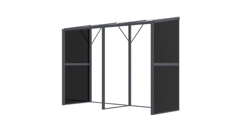 RB 280110 AL - Cache-conteneurs et abris poubelle Foresta - L 281 x l 100 x H 193/210 cm - Multifonction en acier et polycarbonate anti-UV_2