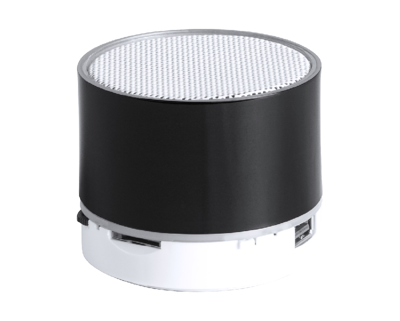 Enceinte Bluetooth - Boîtier plastique noir - Pile rechargeable intégrée avec gravure lumineuse LED_2