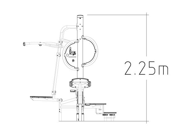 Équipement de fitness extérieur - Station multi-fitness Flexo 3 en 1 - Gym Flexo 8040503-2 - Hags_2