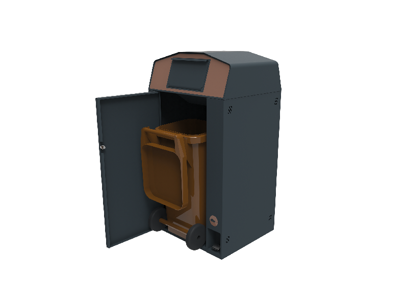 TRIROK Point de tri sélectif 120L biodéchets - Acier anticorrosion - RAL 7016_2