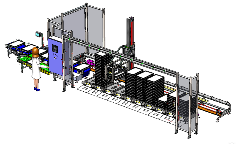 Dépileur - Comea - structure inox sur roulettes, pour barquettes, sacs et caisses_2