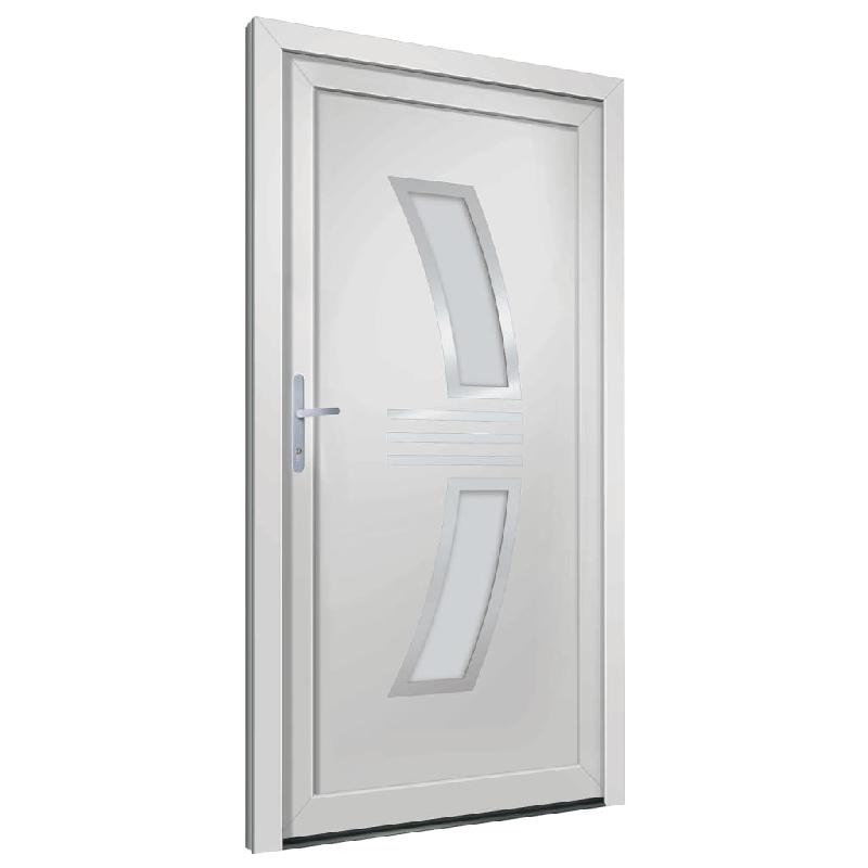 Vidaxl porte d'entrée blanc 108x200 cm pvc 3187924_2