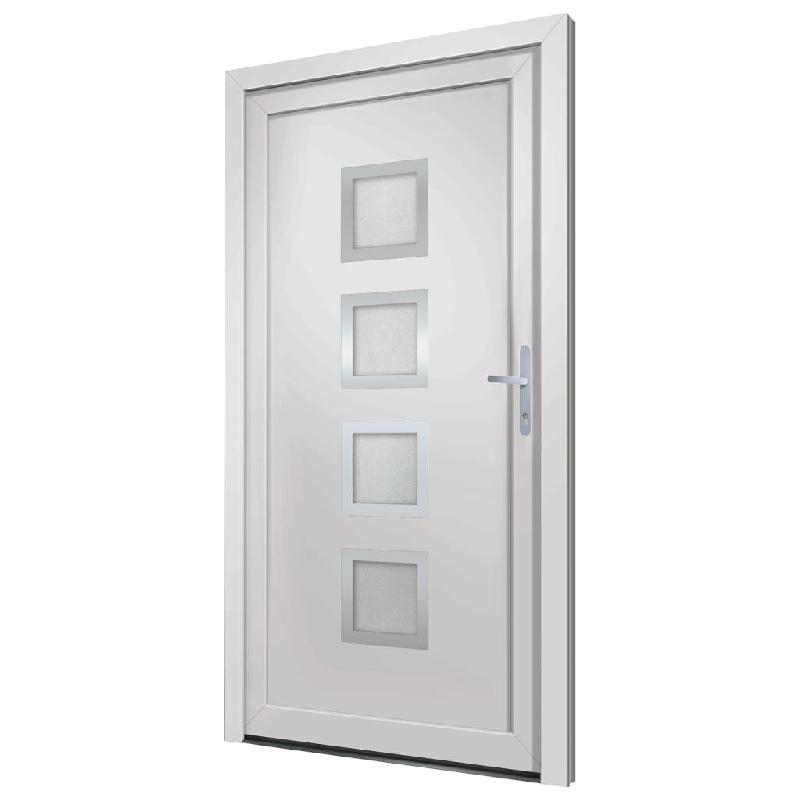 Vidaxl porte d'entrée blanc 108x208 cm pvc 3187848_2