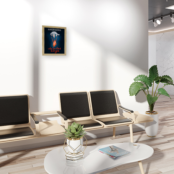 Cadres Bois A2 - Profilé 30 mm Naturel - Réf : 30142BNA - Format 42x59,4 cm avec Plexiglas et Suspension_2