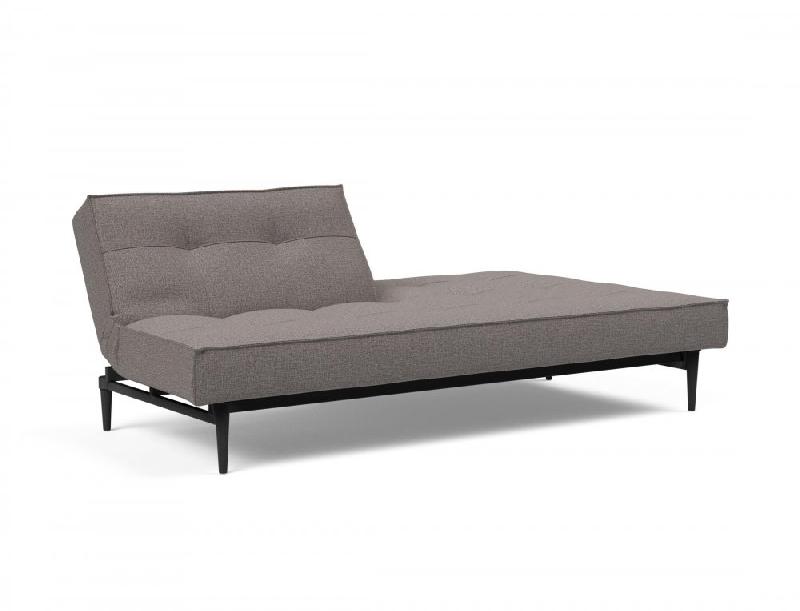 Innovation Living - Canapé Splitback Styletto convertible lit 115x210 cm - Pieds chêne noir - Tissu Mixed Dance Grey_2