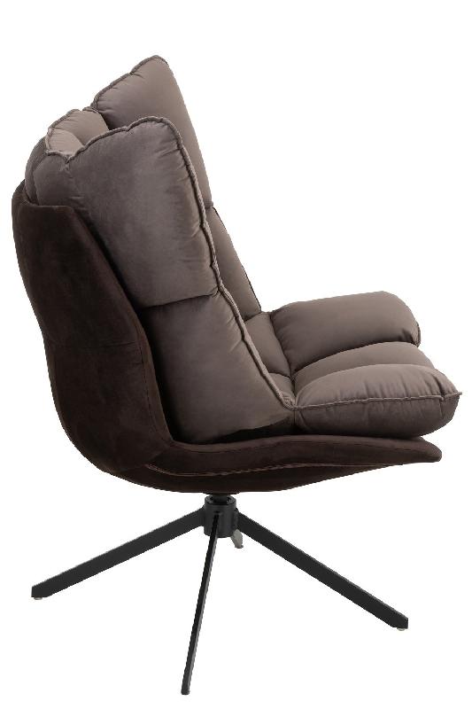 Fauteuil relax pivotant Pietra - tissu gris foncé, design contemporain et confort optimal_2