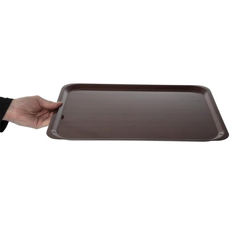 Plateau stratifié lisse Capri Cambro acajou 460mm_2