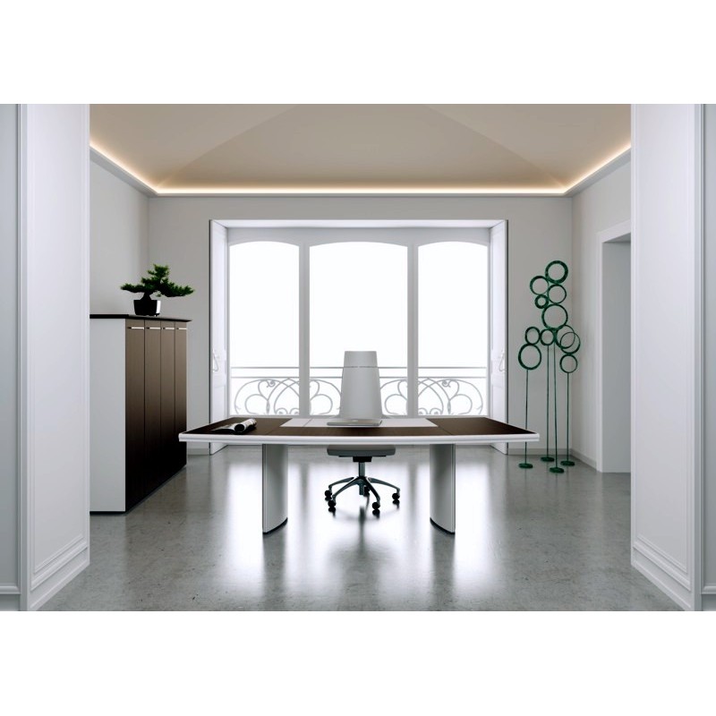 Table de réunion ARCO - bois laqué noir, plateaux et façades plaqués avec vernis opaque translucide_2