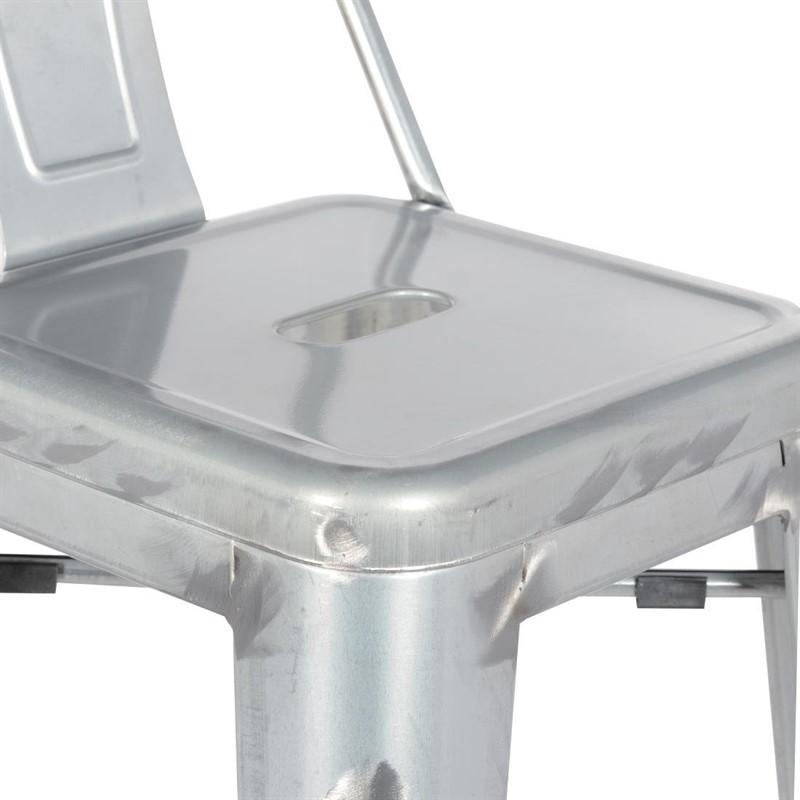 Tabouret haut en acier galvanisé avec dossier Bistro (paquet de 4) | Bolero - DL877_2