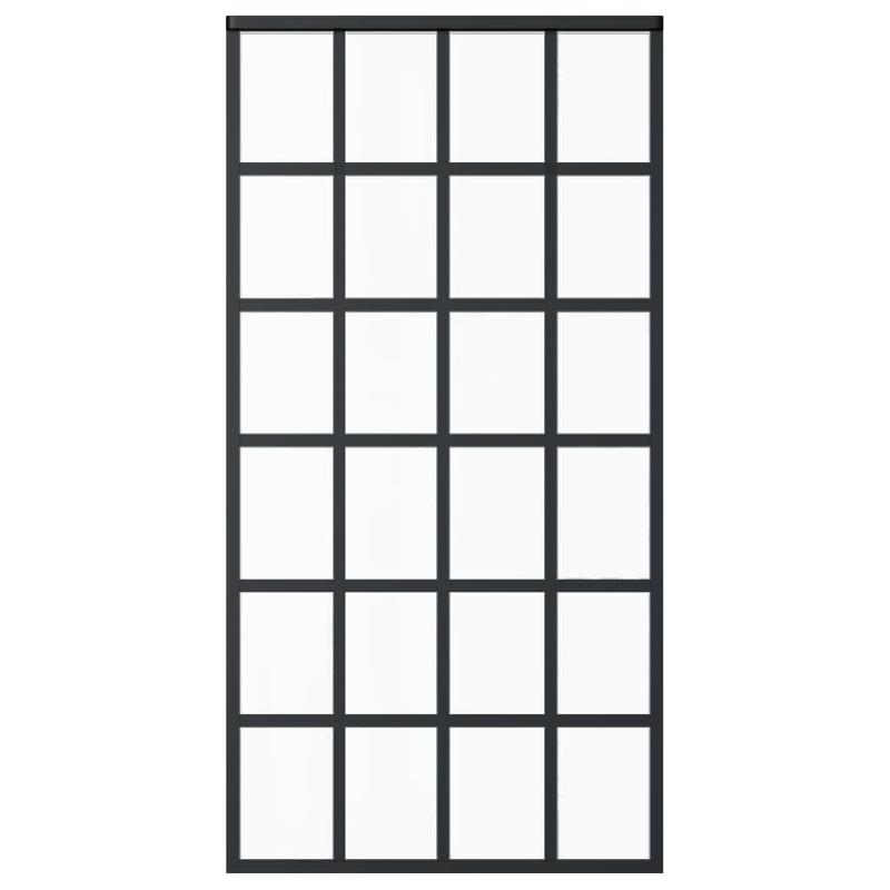 Vidaxl porte coulissante et quincaillerie verre et aluminium 102x205cm 3081967_2