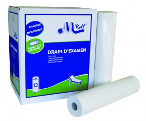 Drap d'examen pure ouate recyclee desencree lisse 2 plis 47,25m-135 formats long 35cm larg 50cm-carton de 12 rouleaux_2