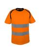 T-shirt haute visibilité orange/bleu - 100% polyester bird-eye - 150 g/m2 - Normes EN ISO 13688 et EN ISO 20471_2