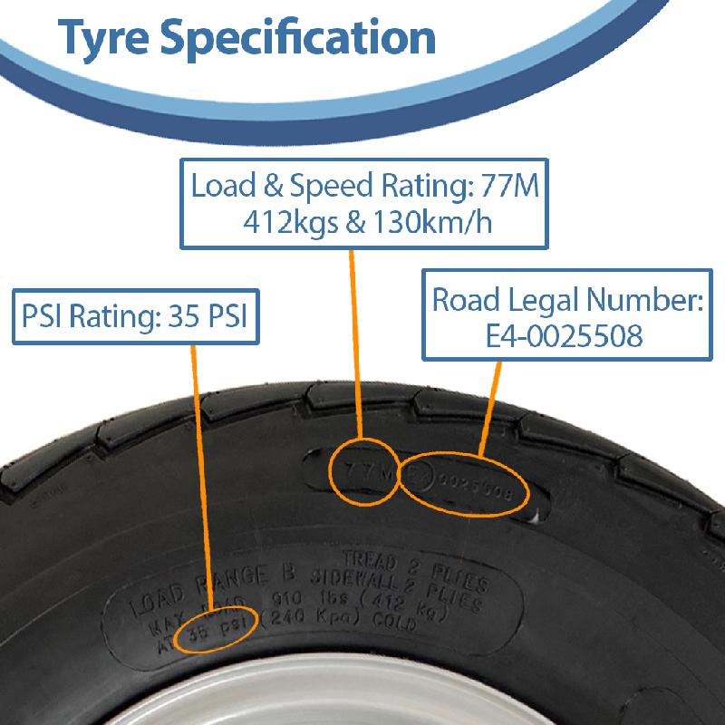 20.5x8.00-10 Twin Axle Trailer Kit High Speed Road Legal Wheels Stub Axle 750kgs_2