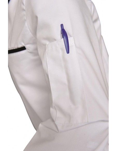 Alexmlp000 - Veste de cuisine SNV - manches longues, col noir, coton/poly 50/50_2