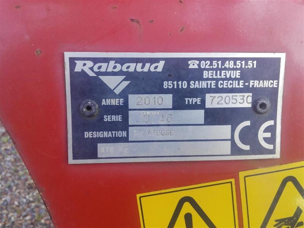 Balayeuse Rabaud 2400 A - largeur de travail 2,4m avec déport hydraulique et 2 roues de jauge_2