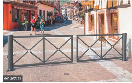 Barrière tournante décorative de maîtrise d'accès - 203129 - Longueur 2010 mm - Tube acier et système pivotant_2