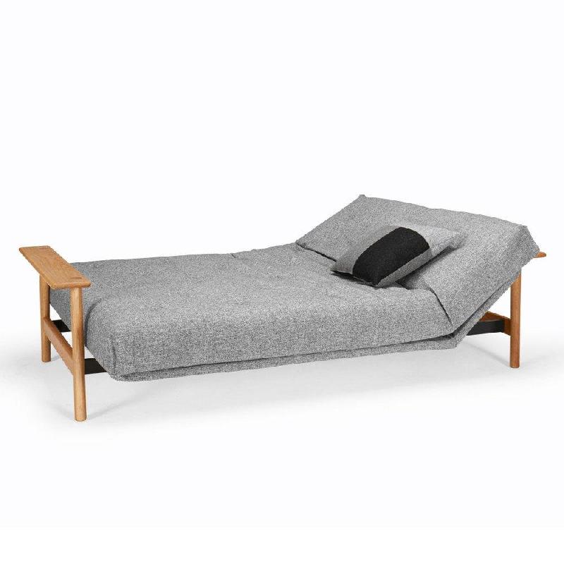 Canapé convertible Innovation Living Balder - Lit 140x200cm - Tissu gris Twist Granite - Design scandinave avec rangement intégré_2