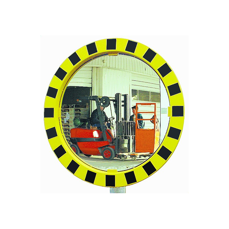 Miroir industrie et logistique - cadre jaune et noir - vision 90° - garantie 3 ou 5 ans_2