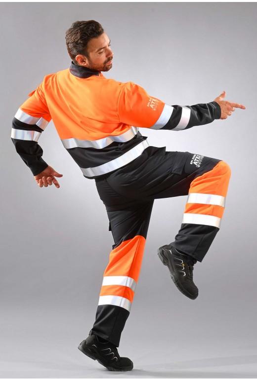 Pantalon multirisques atex haute visibilité orange fluo réf. 601*atx - bandes rétroréfléchissantes ignifuges - poches genouillères_2
