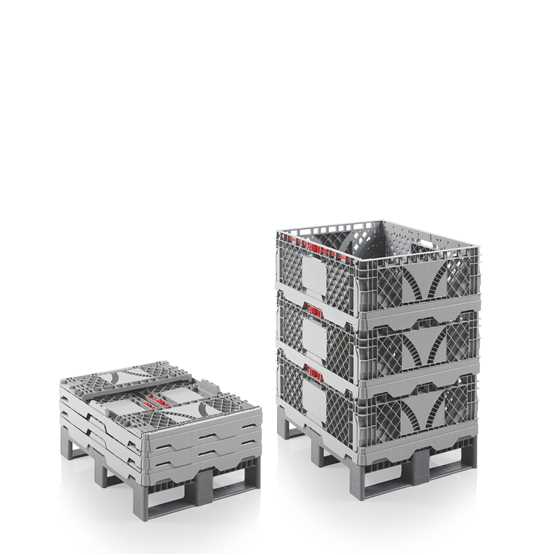 Rehausse plastique pliante pour palettes - 600x800 mm - modèle REH68PE, parois ajourées et compatible couvercle_2