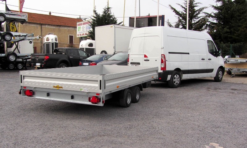 Remorque plateau - Humbaur HT 354118 - 2 essieux, roues dessous, ridelles alu, PTAC 3500 kg_2