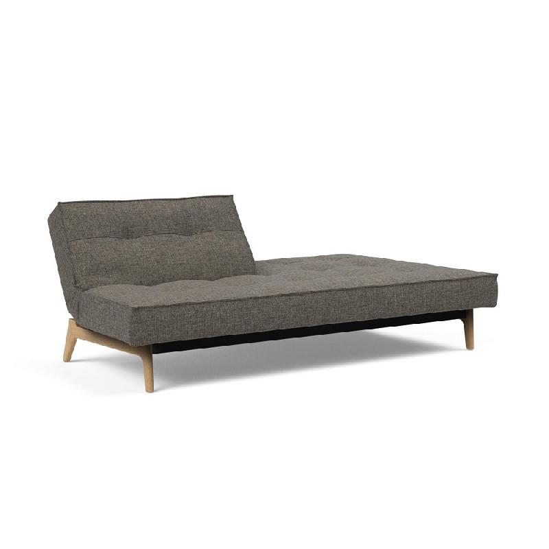 Canapé convertible Innovation Living Splitback Eik - 115x200 cm - Tissu Flashtex Dark Grey - Pieds en chêne massif_2