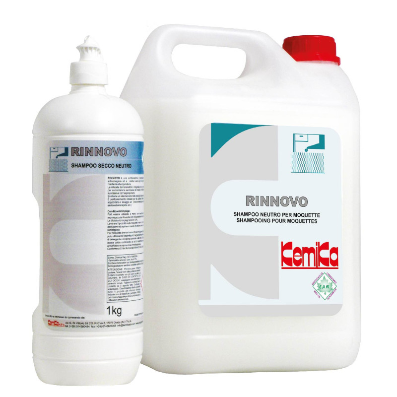 Kemika rinnovo detergent shampooing neutre tres moussant pour moquettes ph: 7.8 ± 0.2 5l_2
