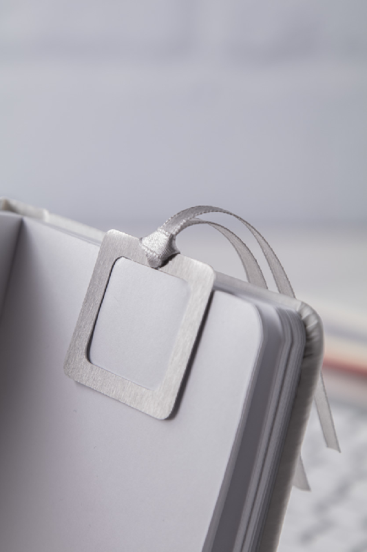 Marque-page en acier inoxydable avec ruban argenté - Carte de vœux personnalisable_2