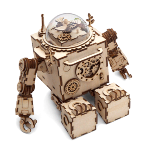 3D ROBOT EN BOIS À MONTER ROBOTIME STEAM PUNK BOITE À MUSIQUE ORPHEUS_2