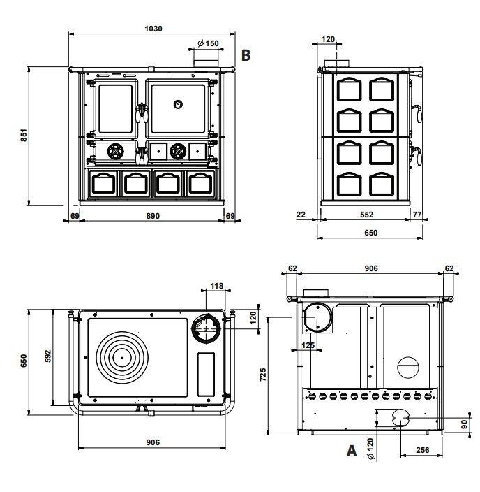 Cuisinieres a bois la nordica / rosa maiolica 6.5kw - blanc_2
