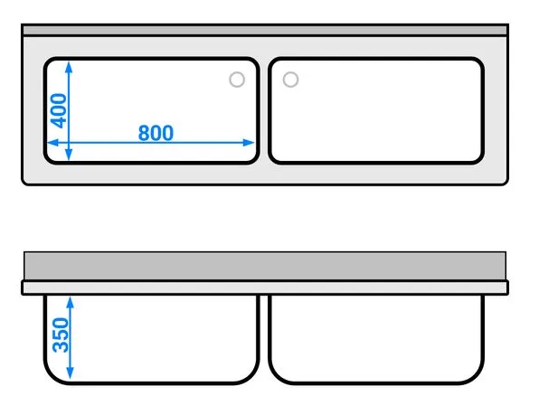 Plonge batterie 180x60cm sur meuble 2 cuves_2