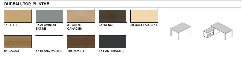 Bureau individuel Ogi Q avec caisson et voile de fond - MDD - Anthracite, 3 tiroirs_2