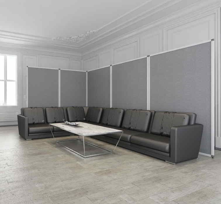 Cloison bois, tissu ou acoustique REY - finitions mélamine, semi-vitrées ou pleines - kit de montage inclus_2