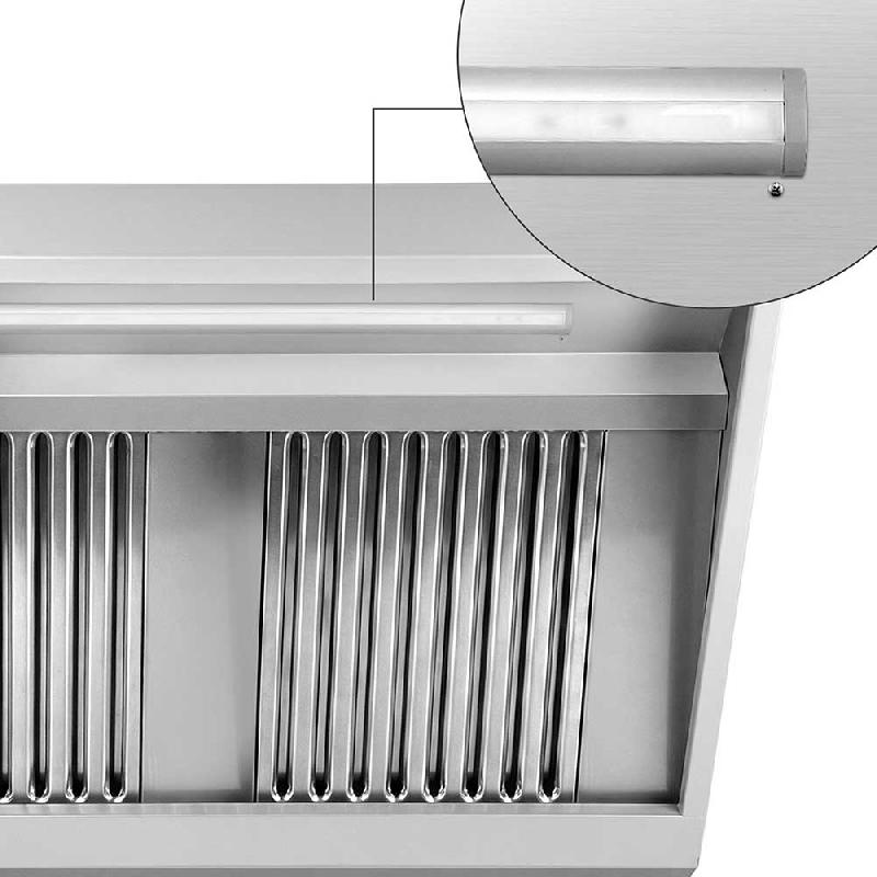 Hotte murale inox 3m avec moteur, régulateur, filtre et éclairage | Profondeur 900 mm_2