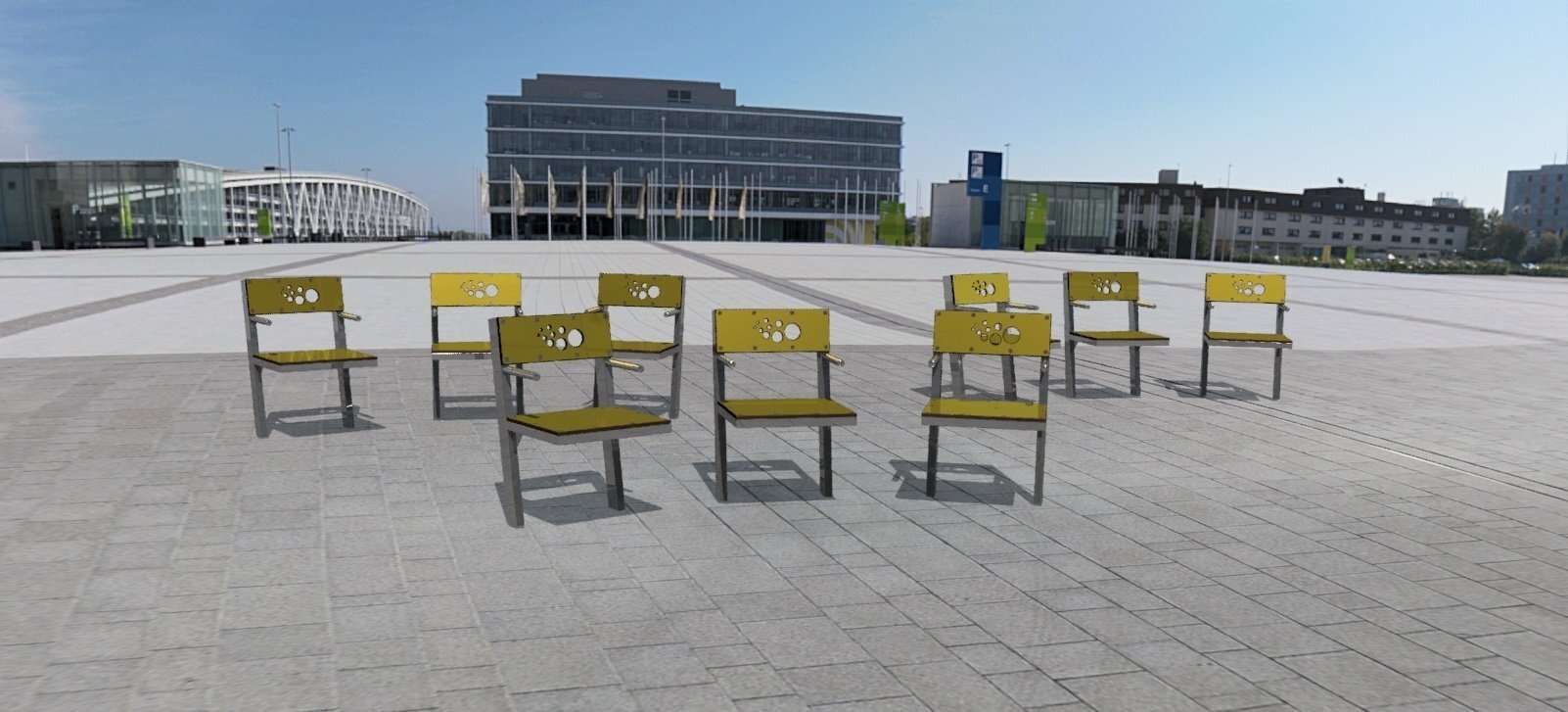 Lot de 6 fauteuils extérieurs pour collectivités en acier inoxydable - Référence MUB27 - robustesse et design tendance_2