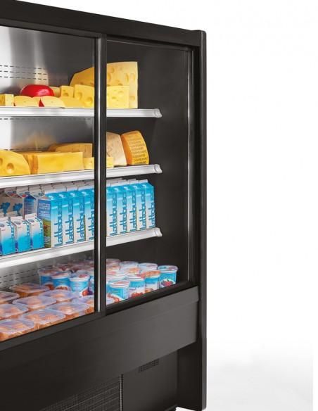 Vitrine murale libre-service - Froid ventilé, portes coulissantes double vitrage, intérieur inox - LATIUM H200/180-PC_2