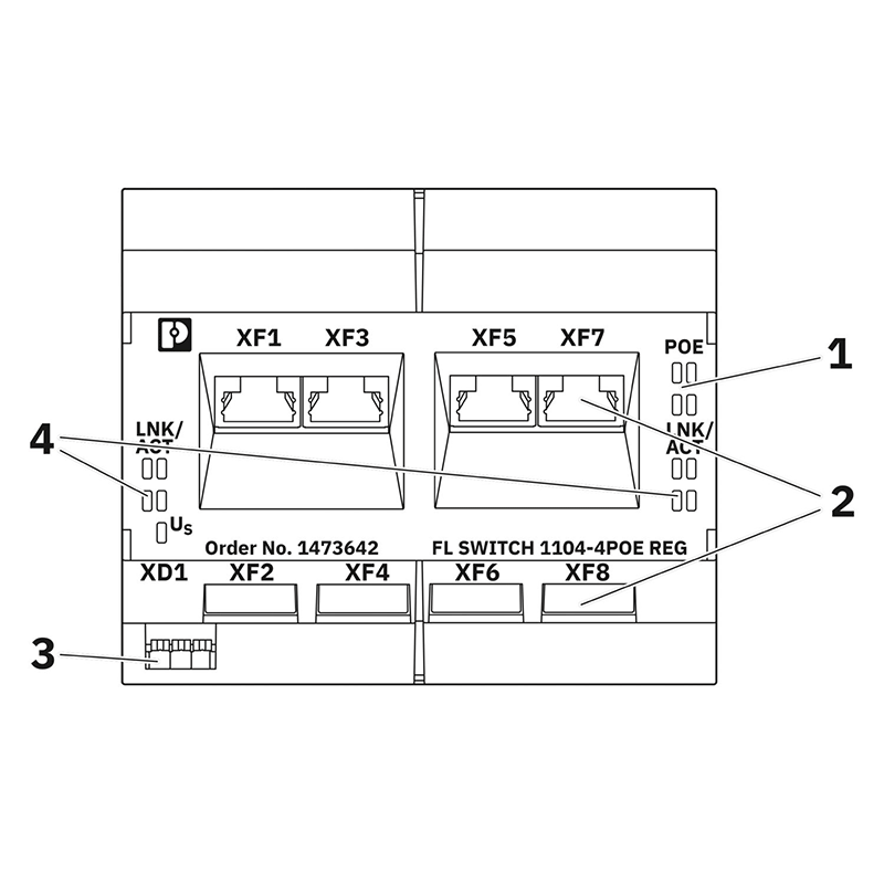 Switch Ethernet Industriel 4 ports RJ45 - FL SWITCH 1104-4POE REG_2