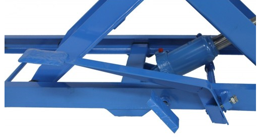 Table élévatrice pour motos avec barre de sécurité intégrée