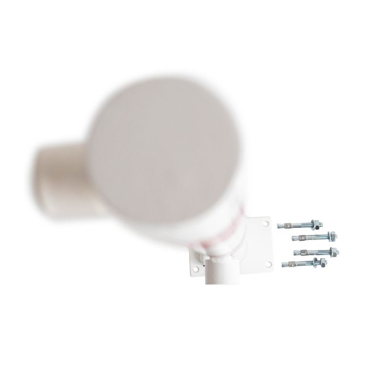 Pro-park-lock-tri (203032) - potelet rond de sécurité rabattable - groupe rms - avec clé pompier sur platine - matériau : acier galvanisé, peint en blanc_2